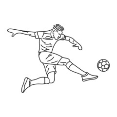 striped illustration of a young soccer player