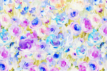 Beautiful watercolor flower bouquet illustration