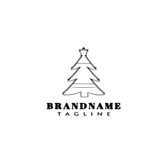 christmas tree logo style icon design template black isolated vector illustration