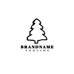 christmas tree logo concept icon design template black isolated vector illustration