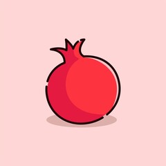 Illustration vector graphic of Pomegranate. Pomegranate minimalist style isolated on a pink background. The illustration is Suitable for Banner, flyers, stickers, etc.