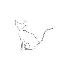 Cat Continuous one line art drawing.