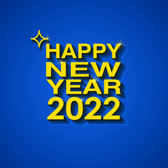 Happy new year 2022, 3d lettering style design