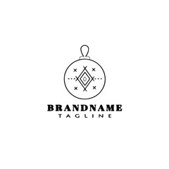 christmas ball logo cartoon icon design black isolated vector illustration