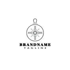 christmas ball logo cartoon icon design template black vector illustration