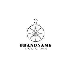 christmas ball logo cartoon icon design template black isolated vector illustration