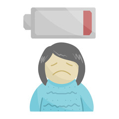 mental down for mental health color illustration