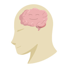 patient feel happy for mental health color illustration