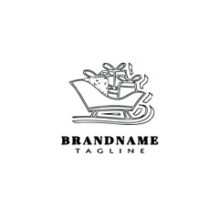 Obraz premium santa sledge logo cartoon icon template vector illustration