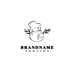 snowman logo icon design template illustration