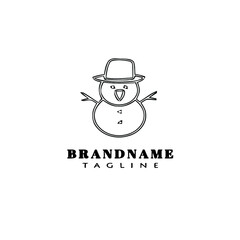 snowman logo icon template vector illustration