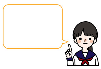 人物イラスト_女子高生_吹き出し