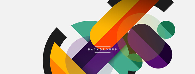 Round geometric shapes lines and circles. Vector template for wallpaper banner background or landing page