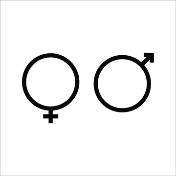 Male and female symbol set . icon vector illustration on white background