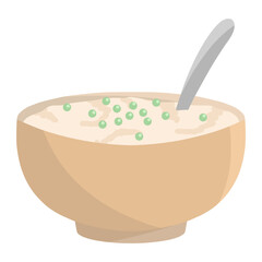 bowl porridge for thanksgiving color illustration