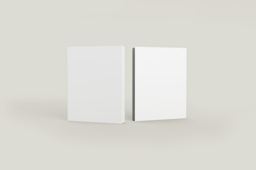 Realistic 3D mockup blank white book hardcover