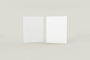 Realistic 3D mockup blank white book hardcover