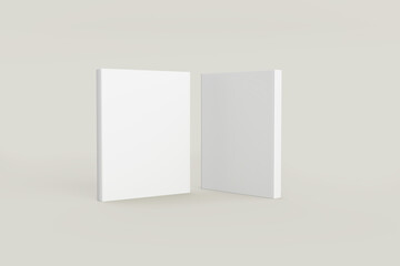 Realistic 3D mockup blank white book hardcover