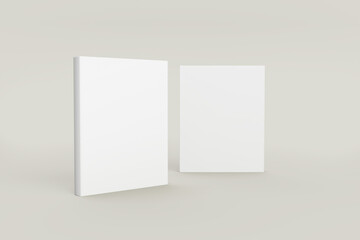 Realistic 3D mockup blank white book hardcover