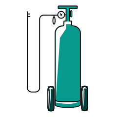 Vector illustration of a flat design template for a green oxygen cylinder icon with a fairly detailed design. 4000 x 4000 pixels perfect.