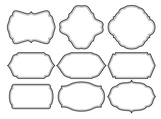 Set of frames border design vintage