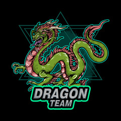 green dragon e-sport game logo is very cool