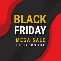 Fototapeta premium Abstract Black Friday square sale banner
