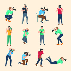 set of people with photographer job