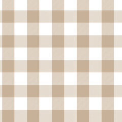 Tartan seamless pattern Plaid vector with pastel brown and white for printing, wallpaper, textile, burlap, tablecloth, checkered background.