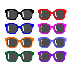 colorfull sunglasses collection set vector design