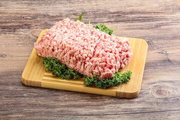 Raw pork minced meat for cooking