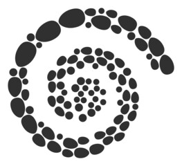 Egg icon spiral rotation mosaic. Egg icons are formed into spiral mosaic structure. Abstraction spiral is created from scatter egg symbols.