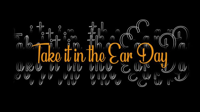 December holidays, ake it in the Ear Day, day of December Month, creative typography on Black Background.