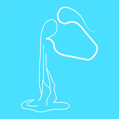 Hydration symbol, jug and water, aqua concept,lineart