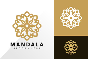 Fototapeta premium Flower mandala logo vector design. Abstract emblem, designs concept, logos, logotype element for template