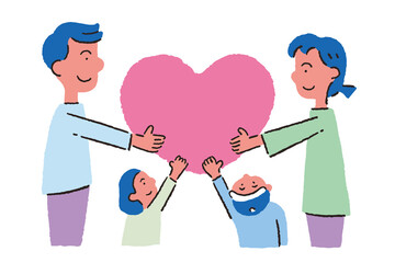 人物_家族_ハートを持つ