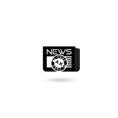 Fake news icon with shadow isolated on white background 