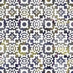 Seamless white on color interior wall tile style surface pattern design for print. High-quality illustration. Ornate overlay contemporary textile graphic design. Floor wall cover in Portuguese style.