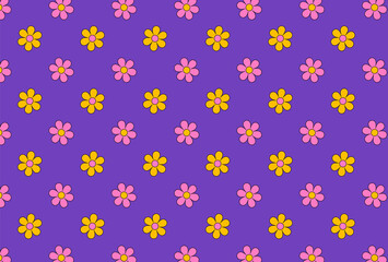 seamless pattern with retro flowers for social media posts, banner, card design, etc.