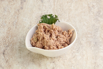 Liver pate in the bowl