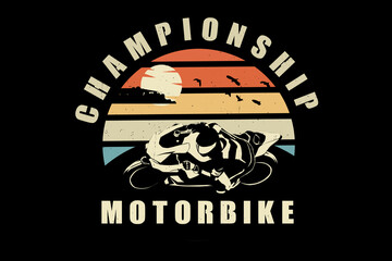 Motorbike championship silhouette design