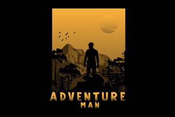 Adventure man silhouette design