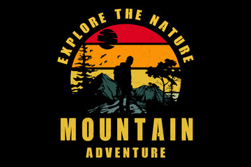 Mountain adventure silhouette design