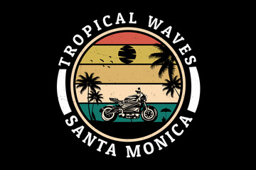 Santa monica beach silhouette design