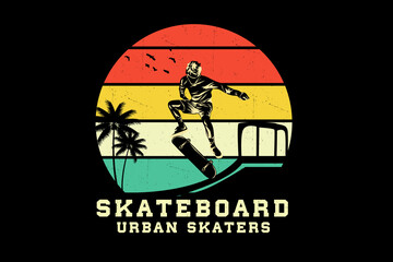 Urban skaters silhouette design