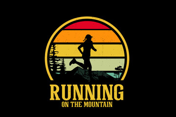 Running on mountain silhouette design