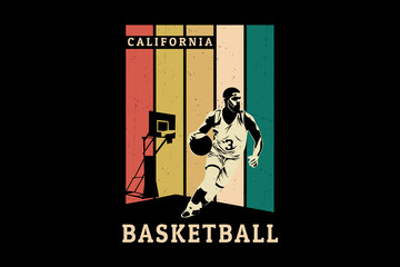 California basketball silhouette design