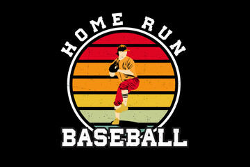 Baseball home run silhouette design