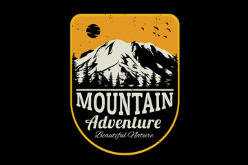 Mountain adventure silhouette design