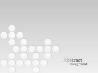 Concept abstract hexagon background. Technology  on white background.  Embossed Hexagon , honeycomb ,light and shadow. Vector illustration.